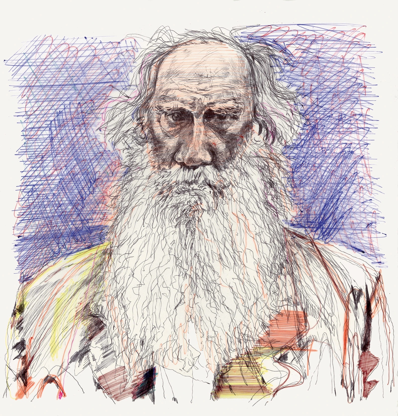 Leo Tolstoy by Yann Kebbi courtesy of NYReview
